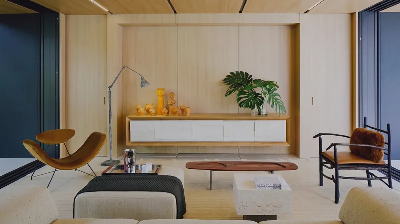 Living space with architectural finish