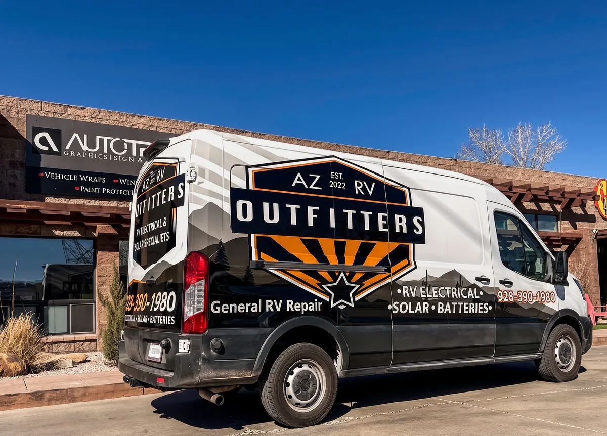 AZ RV Outfitters Ford transit work van wrapped by Auto Trim Plus