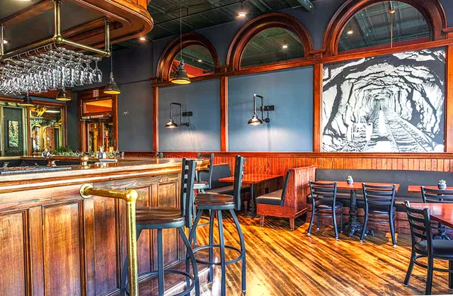 The bar and dining room at Bistro St Michael