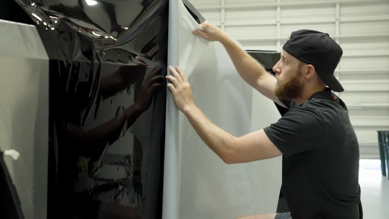 3M Protection Wrap Film being applied to a Cybertruck at Auto Trim Plus