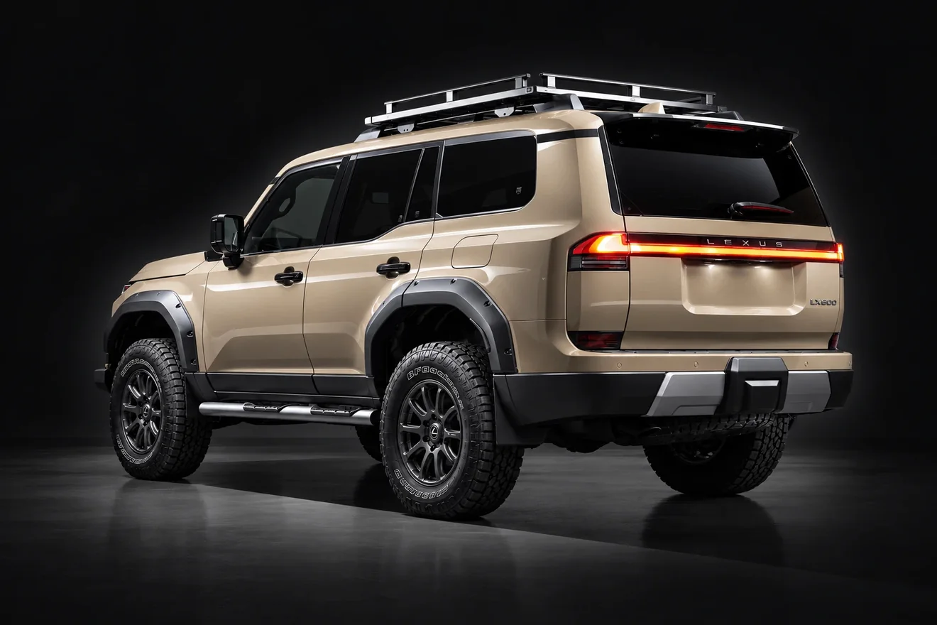 The same SUV in gloss paint protection film, the bodywork bright and reflective