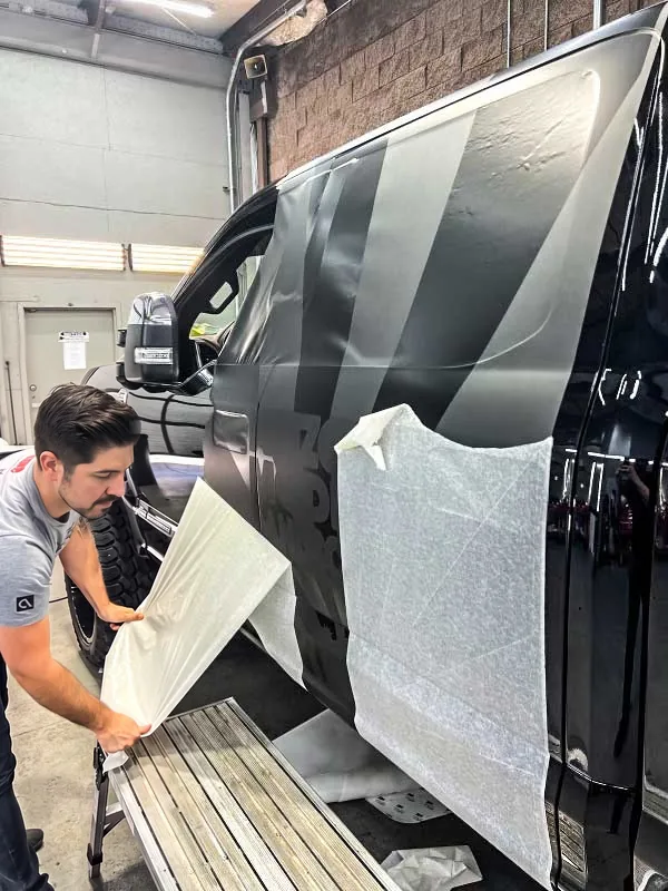 Wrapped Ford landscaping truck