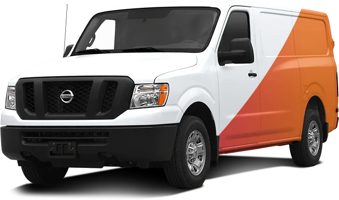 Van with a half wrap