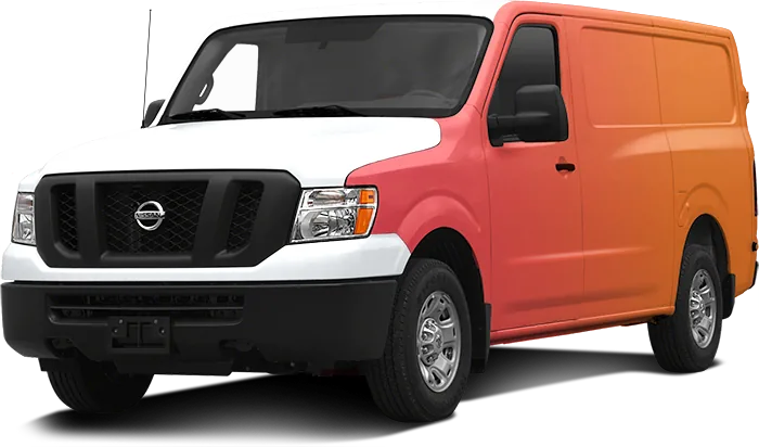 Van with a partial wrap